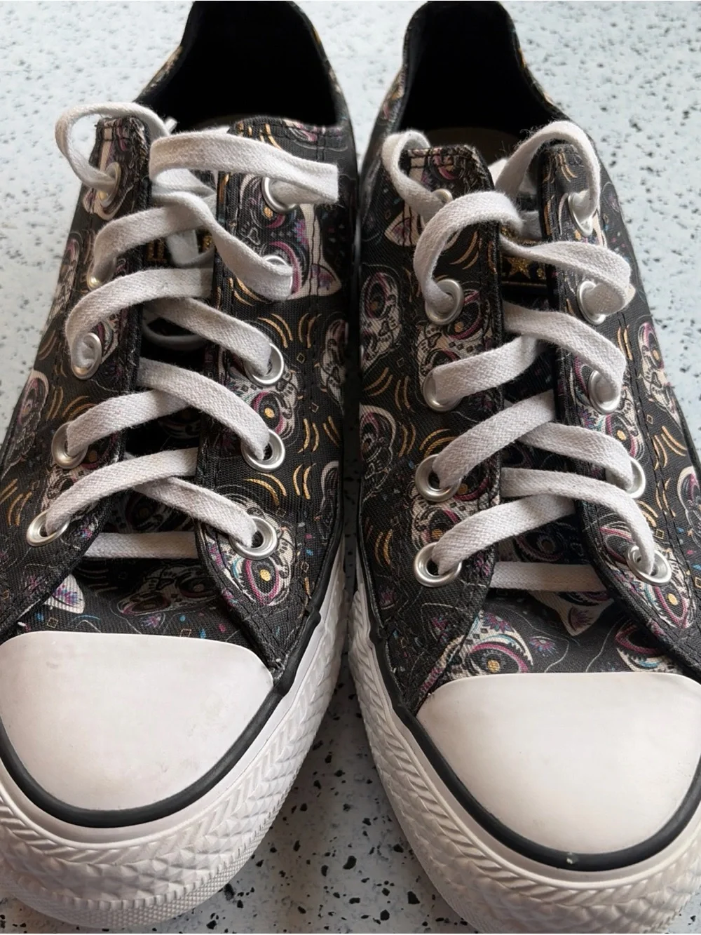 Converse all star sugar skull cat multiple color gold accents size 6 or 4 - Picture 4 of 9